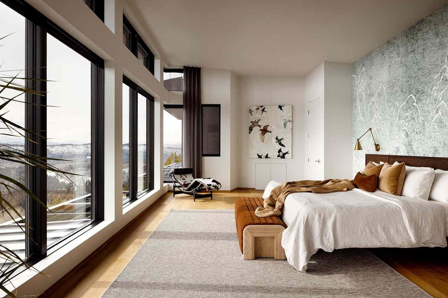 High-end bedroom interior with elegant lighting