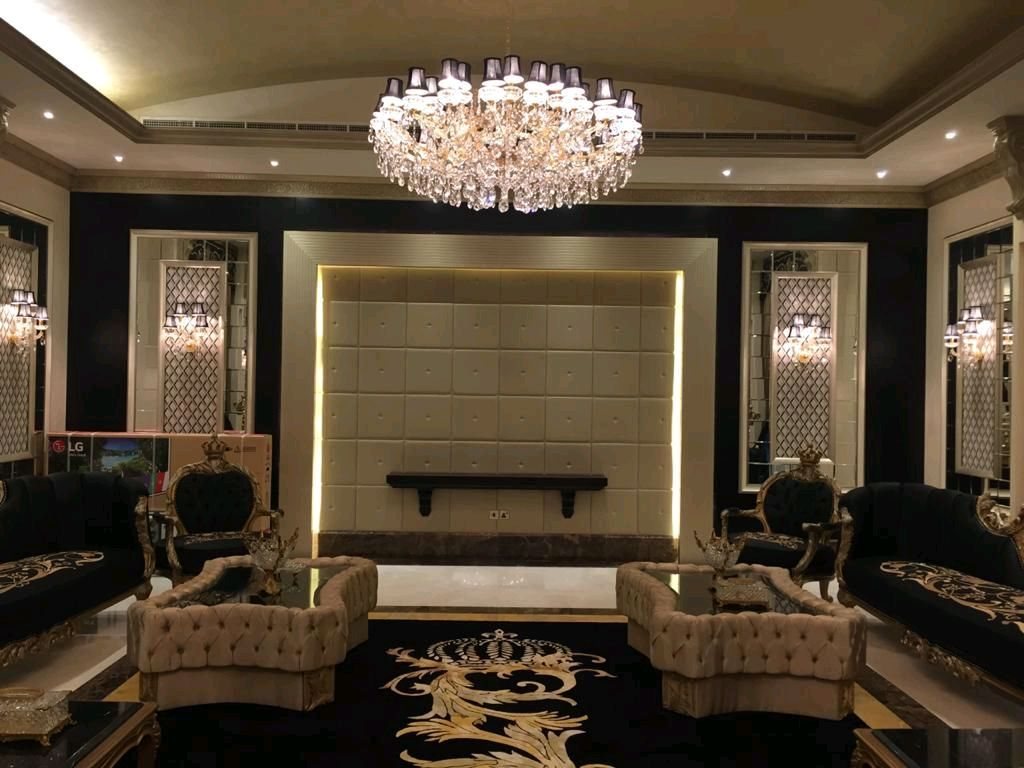 Modern White Hall with Violet Light - Premium Living Rooms by Pro Fit
